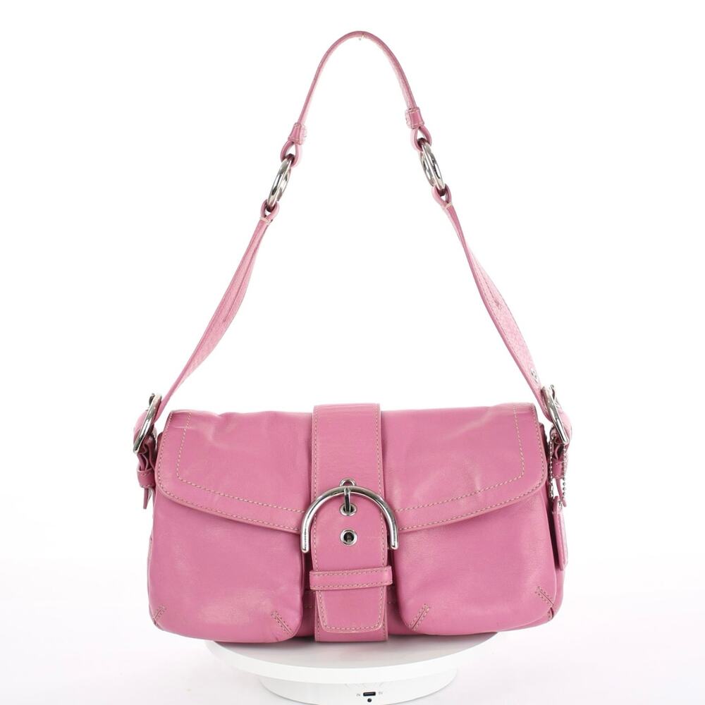 Coach Soho Pink Leather Buckle Shoulder Bag Y2K Vintage Style 3653